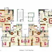 SNN Raj Greenbay Floor Plan 1415 Sqft. 3 BHK
