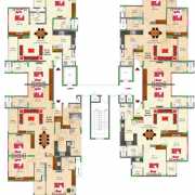 SNN Raj Greenbay Floor Plan 1610 Sqft. 3 BHK