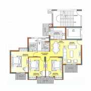 ATS Dolce Floor Plan 821 Sqft. 3 BHK